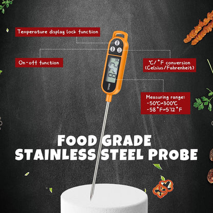 Copkim Food Thermometer Instant Read Probe BBQ,Red