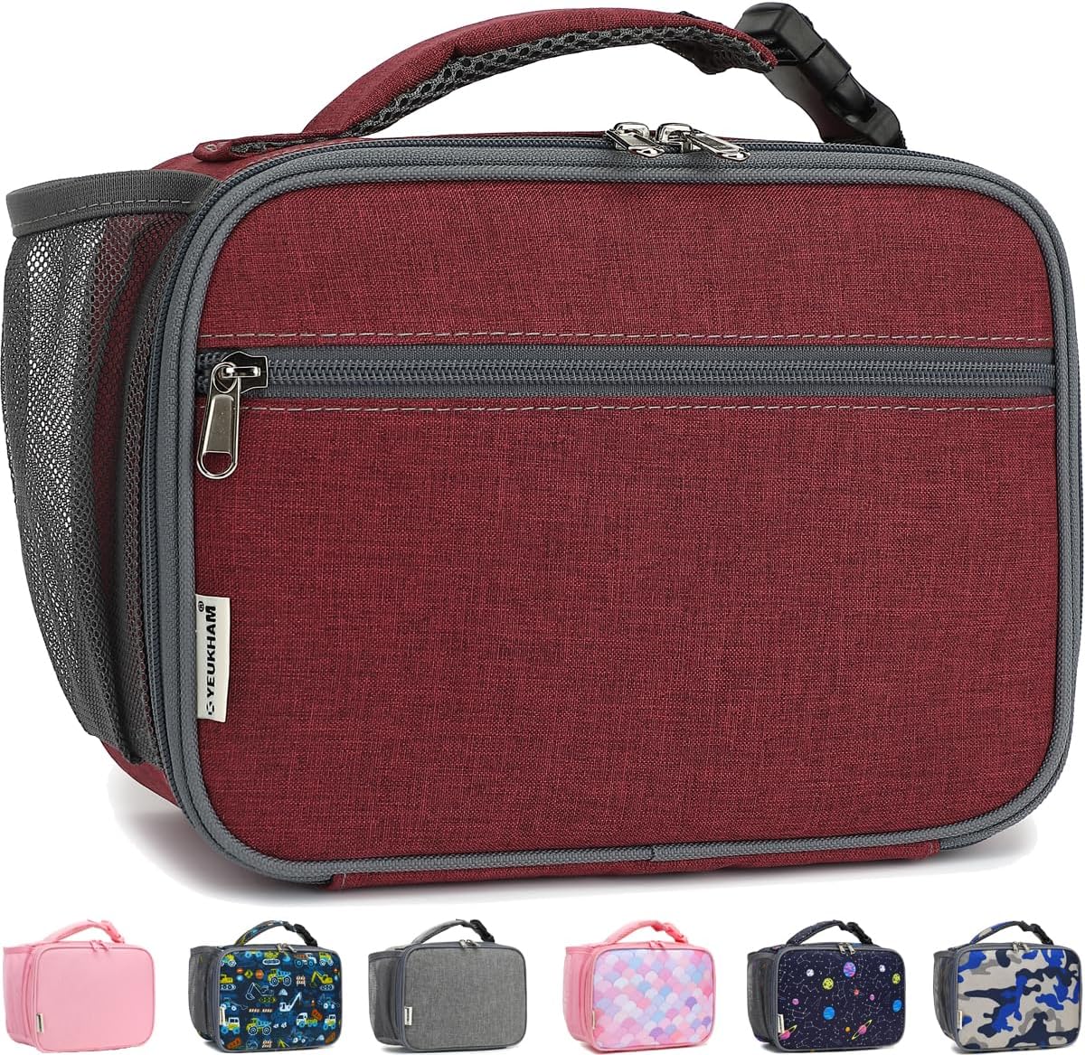 GYEUKHAM Insulated Lunch Box for School, Thermal Reusable Durable Freezable Lunch Bags for Kids Boys Girls Men Women - Small Soft Cooler Portable Lunch Tote Kit for Work Picnic Travel,Black