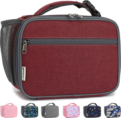 GYEUKHAM Insulated Lunch Box for School, Thermal Reusable Durable Freezable Lunch Bags for Kids Boys Girls Men Women - Small Soft Cooler Portable Lunch Tote Kit for Work Picnic Travel,Black