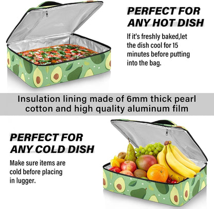 Casserole Carriers for Hot or Cold Food Reusable Casserole Dish Carrier Insulated Thermal Large Capacity Durable Perfect for Party Camping Family Gatherings Yellow Fish - Colors B