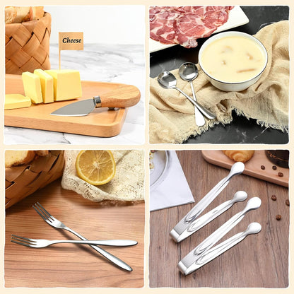 FrutPunch Charcuterie Boards Accessories, Charcuterie Accessories with Cheese Spreader Set, Charcuterie Utensils also Include Tongs, Spoons, Forks, Honey Sticks, Flags, A Total of 95 Pieces