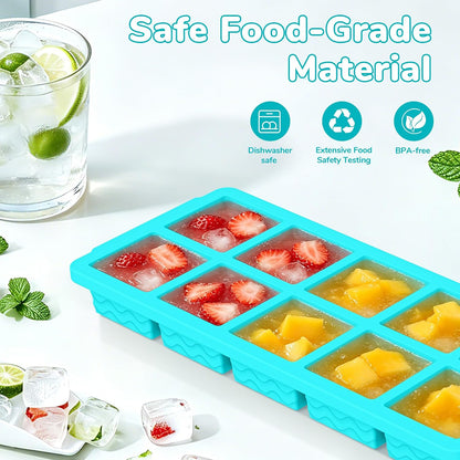 Doasuwish Silicone Freezer Molds for Soup with Lid – 1-Cup Soup Container Style Ice Cube Trays for Freezer, Meal Prep & Food Storage, Freeze 250mL/125mL Portions – 2 Pack