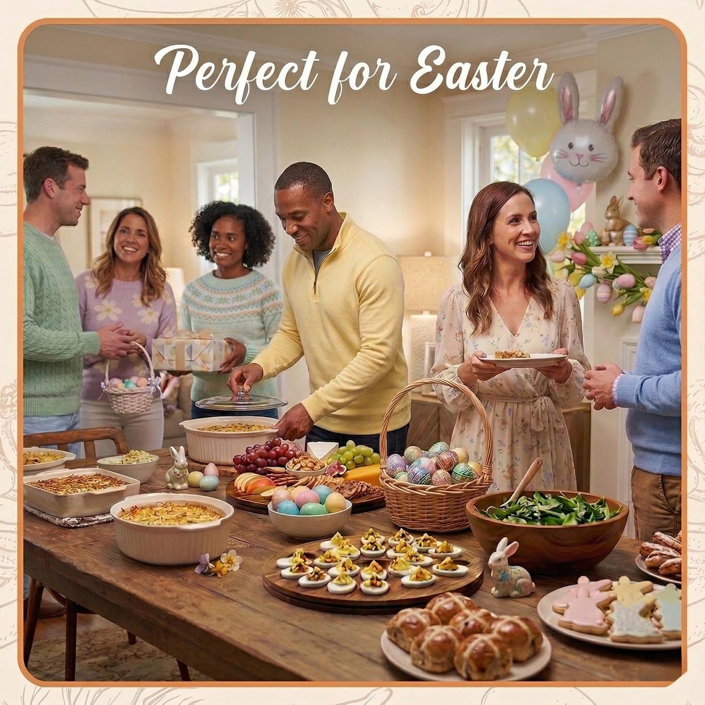 Trauful Deviled Egg Carrier with Lid and Handle | Reversible | Wooden Portable Deviled Egg Containers with Lid for Party Travel | Covered Platter Tray Holder | Holds 22 Eggs, Acacia Wood