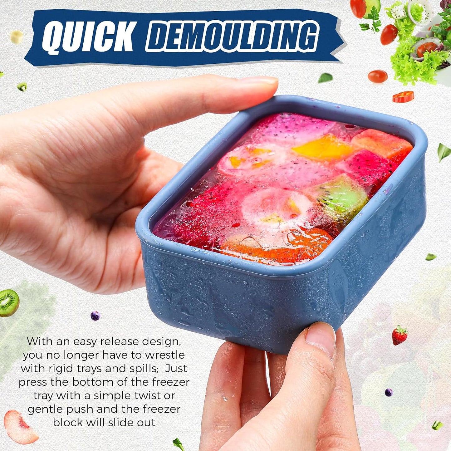 Nuogo 8 Pcs 1 Cup Silicone Freezer Containers with Lid Soup Freezer Molds Silicone Soup Containers Rectangle Trays Reusable Food Preserving Tray Ice Trays for Soups Sauces Stews(Green)