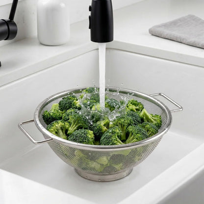 Kitchen Details Stainless Steel Fine Mesh Strainer 9 Inch | Large Wire Mesh Kitchen Sieve | Food Strainer Colander for Pasta Rice Quinoa