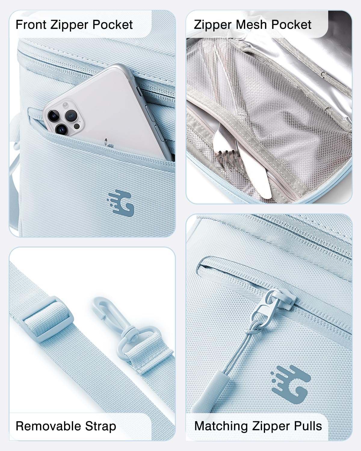 GLORIEROO Insulated Lunch Box Bag Women Girls - Waterproof Leakproof Lightweight Reusable Cooler for School Work Picnic - Back to School