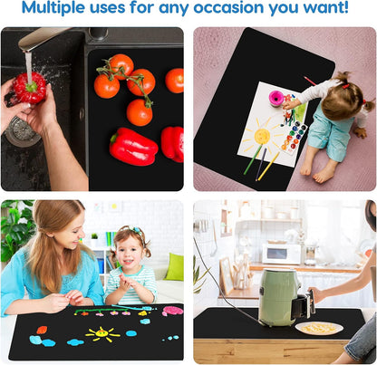AECHY Extra Large Silicone Mat 78.74”x19.69”x0.08”, Multipurpose Silicone Mat Thick Heat Resistant Mat Shipped Rolled Up Kitchen Counter Mat Nonslip Silicone Mats for Kitchen Counter Translucent