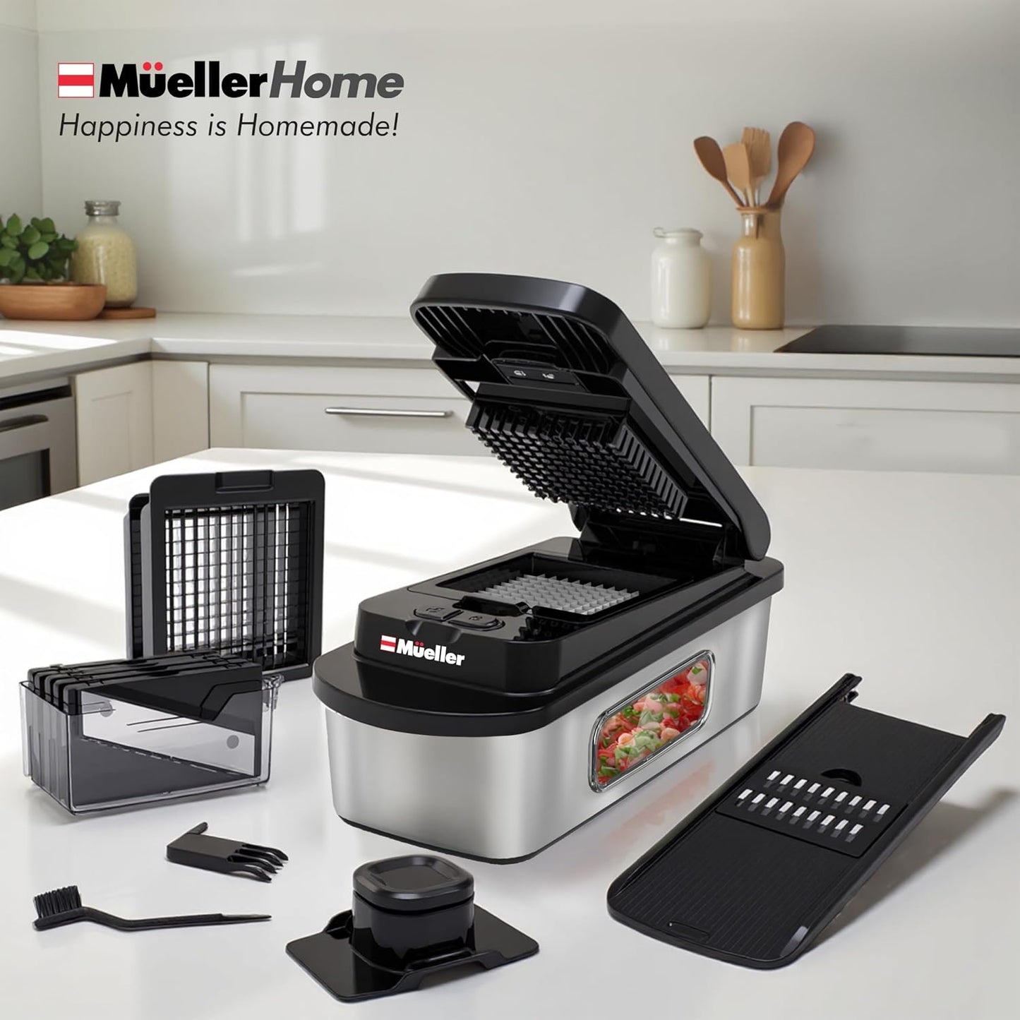 MUELLER HOME Pro-Series 10-in-1 Stainless Steel Multi Vegetable Chopper