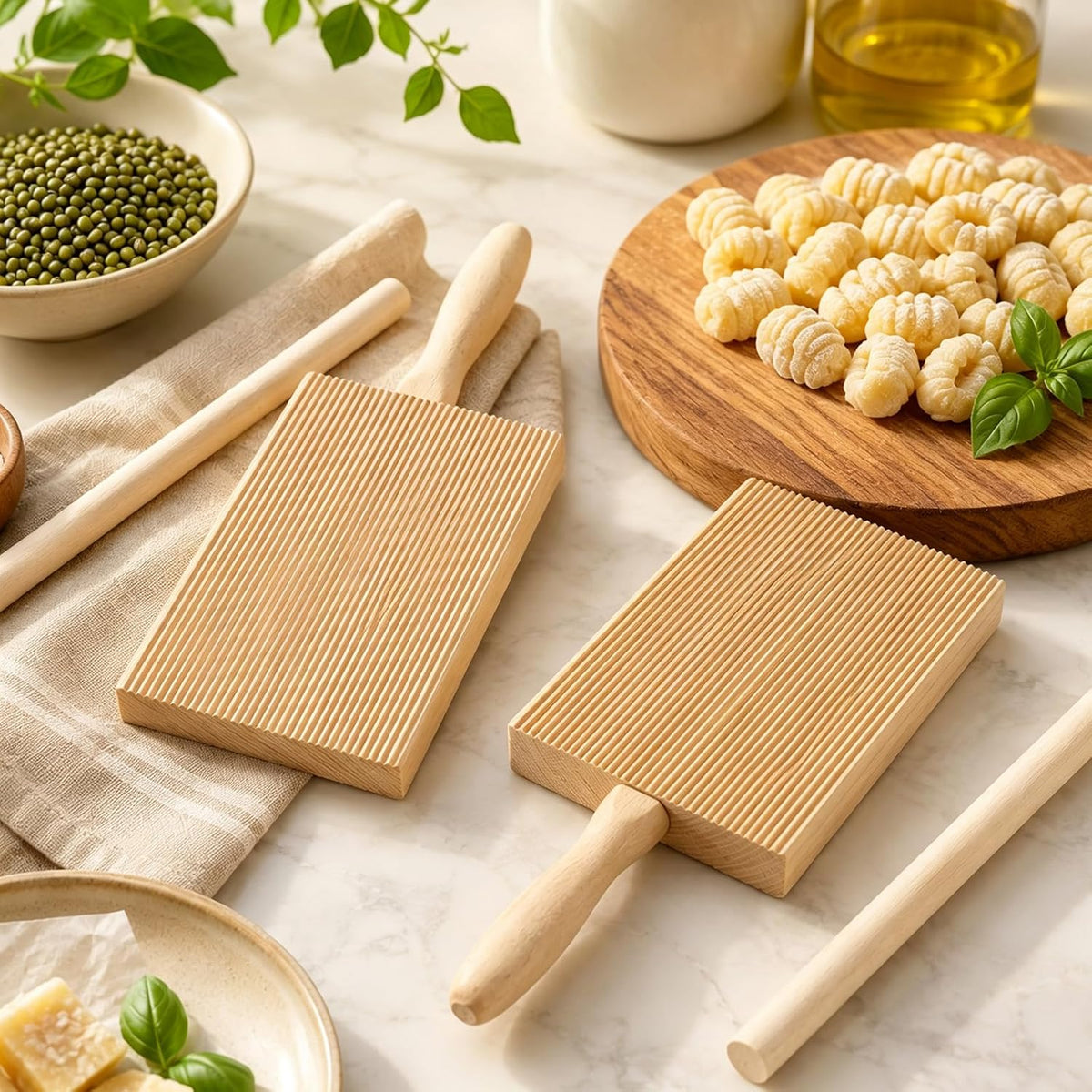 Oruola 2 Sets Gnocchi Board Wood,Gnocchi Maker Set
