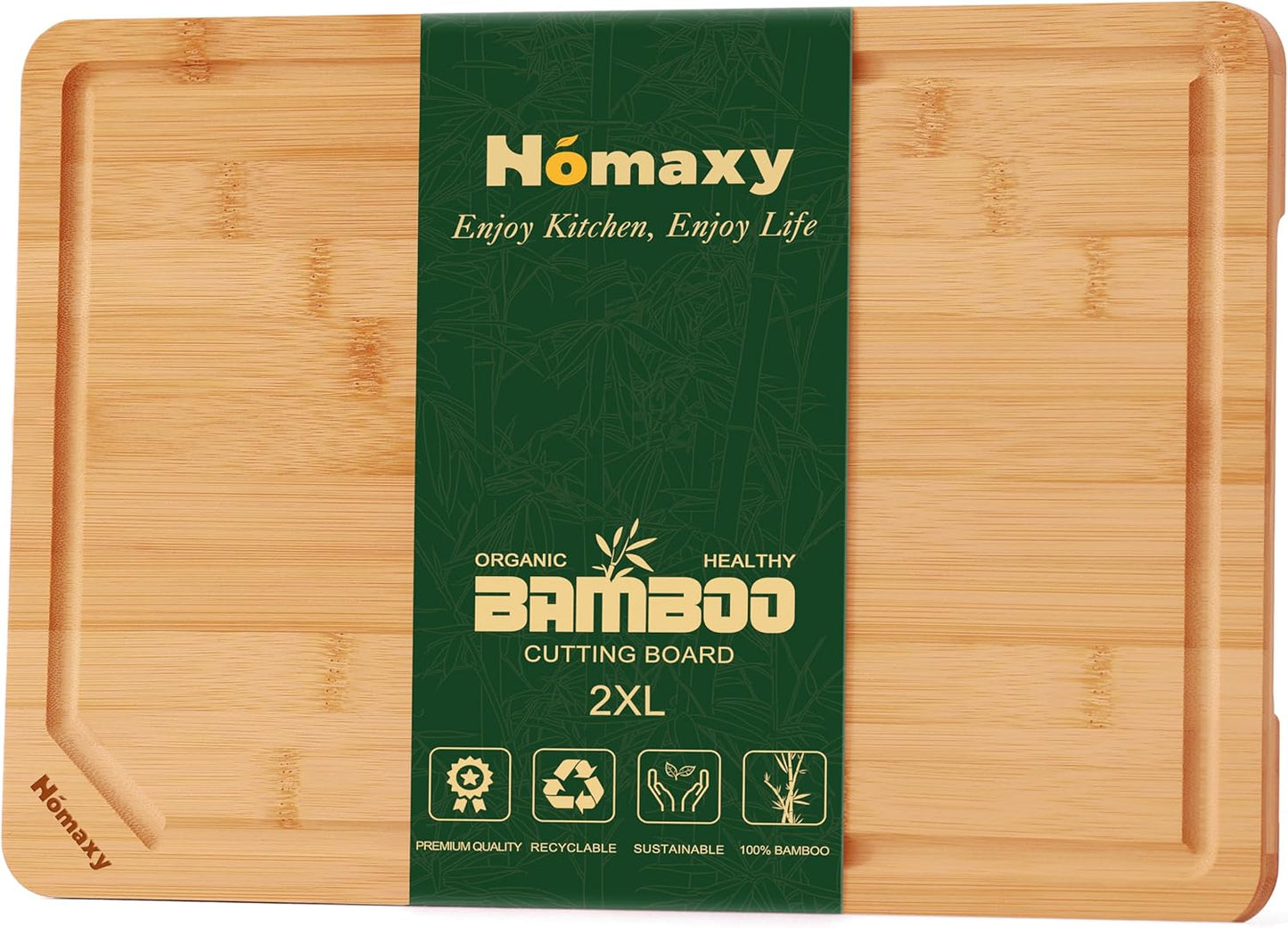 Homaxy Extra Large Bamboo Cutting Boards for Kitchen, 18x12.5" Wood XL Cutting Board with Juice Groove, Butcher Block Wooden Chopping Board for Kitchen, Meat, Cheese, Fruit & Vegetables - Pre Oiled
