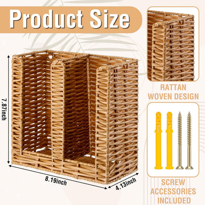 Maxcheck Metal Mesh Cup Lid Holder, 2 Compartments, 8.2 x 4.1 x 7.9 Inch