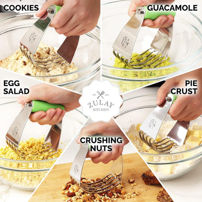 Zulay Premium Multi-purpose Stainless Steel Bench Scraper & Chopper, Easy to Read Etched Markings for Perfect Cuts, Quick & Easy Multi-use Dough Scraper, Dough Cutter & Pastry Scraper (Black)