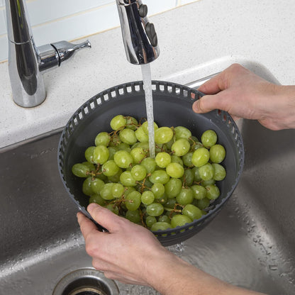 PrepWorks 4 Qt Collapsible Salad Spinner – Space-Saving, BPA-Free, Easy-to-Use for Quick Salad Washing & Drying, Dishwasher Safe