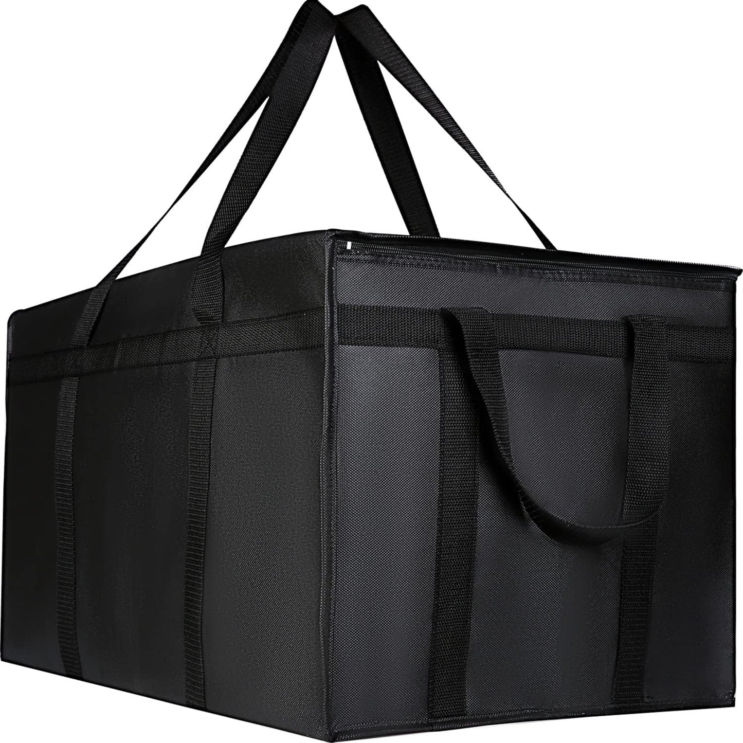 musbus Extra large XXXL Insulated Food Delivery Bag Cooler Bags Keep Food Warm Catering Therma Catering Bag for doordash 22x14x13 Cooler Bags Therma Shopper hot warming RED Pizza BLACK