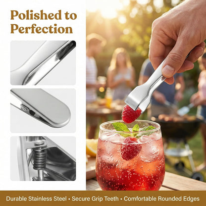 Ice Tongs for Bucket Bar Stainless Steel Cube Tong with Claw Grips Sugar Cube Tongs for Buckets Large Cubes Kitchen Use for Home Hotel Ice Bars