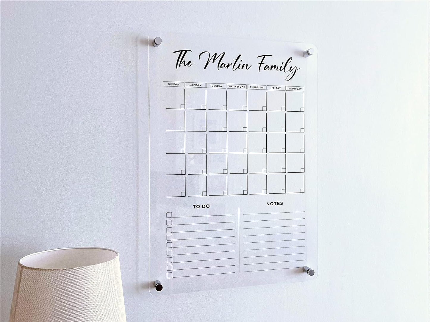 Acrylic Family Planner Wall Calendar - Personalized Calendar 2026, Personalized Dry Erase Board, Monthly and Weekly Planner, New Home Gift, Housewarming Gift