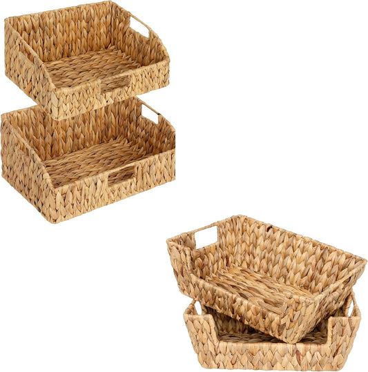 StorageWorks Pantry Baskets for Organizing, StorageWorks Wicker Basket for Pantry Organizers and Storage