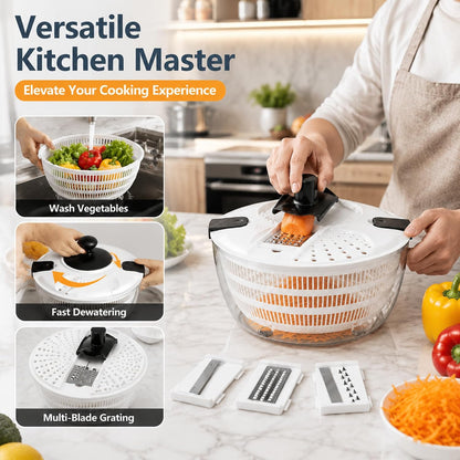4.2 Quarts Salad Spinner & Mandoline Slicer Set with 5 Blades