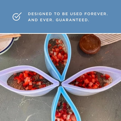 Stasher Premium Reusable Silicone Food Storage Bags, 2-Pack, Clear