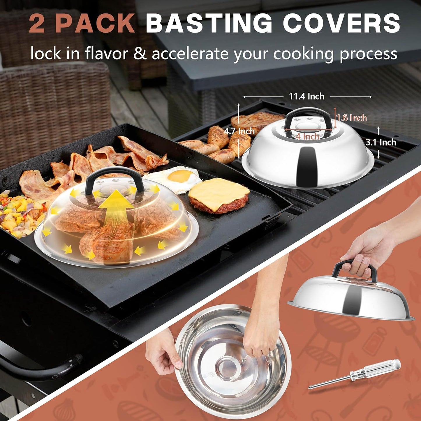 Griddle Accessories Kit, HaSteeL 20Pcs Flat Top Grill Accessories for Camping, Professional ABS Griddle Spatula Grill Tools Set with Melting Dome for Teppanyaki BBQ Outdoor, Perfect Grilling Gifts