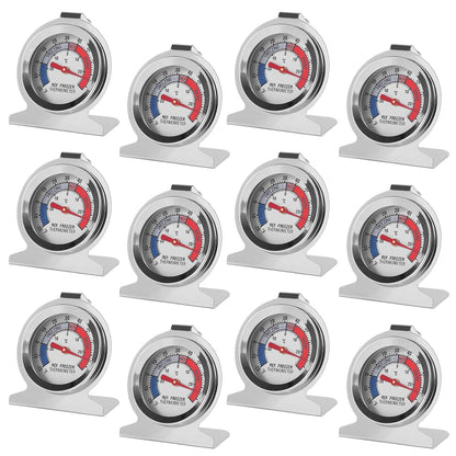 Refrigerator Thermometer -30~30°C/ 20~80°F Fridge Analog Freezer Thermometer Stainless Steel Large Dial Temperature Gauge for Home, Kitchen, Restaurants Refrigerator