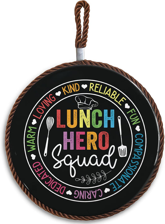 Lunch Hero Appreciation Gifts Ceramic Trivets for Hot Dishes