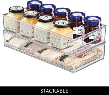iDesign Slim Extra Long Clear Storage Bin, Narrow Stackable Organizer for Kitchen or Pantry