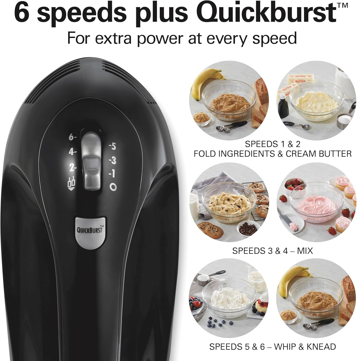 Hamilton Beach 6-Speed Electric Hand Mixer With Easy Clean Beaters
