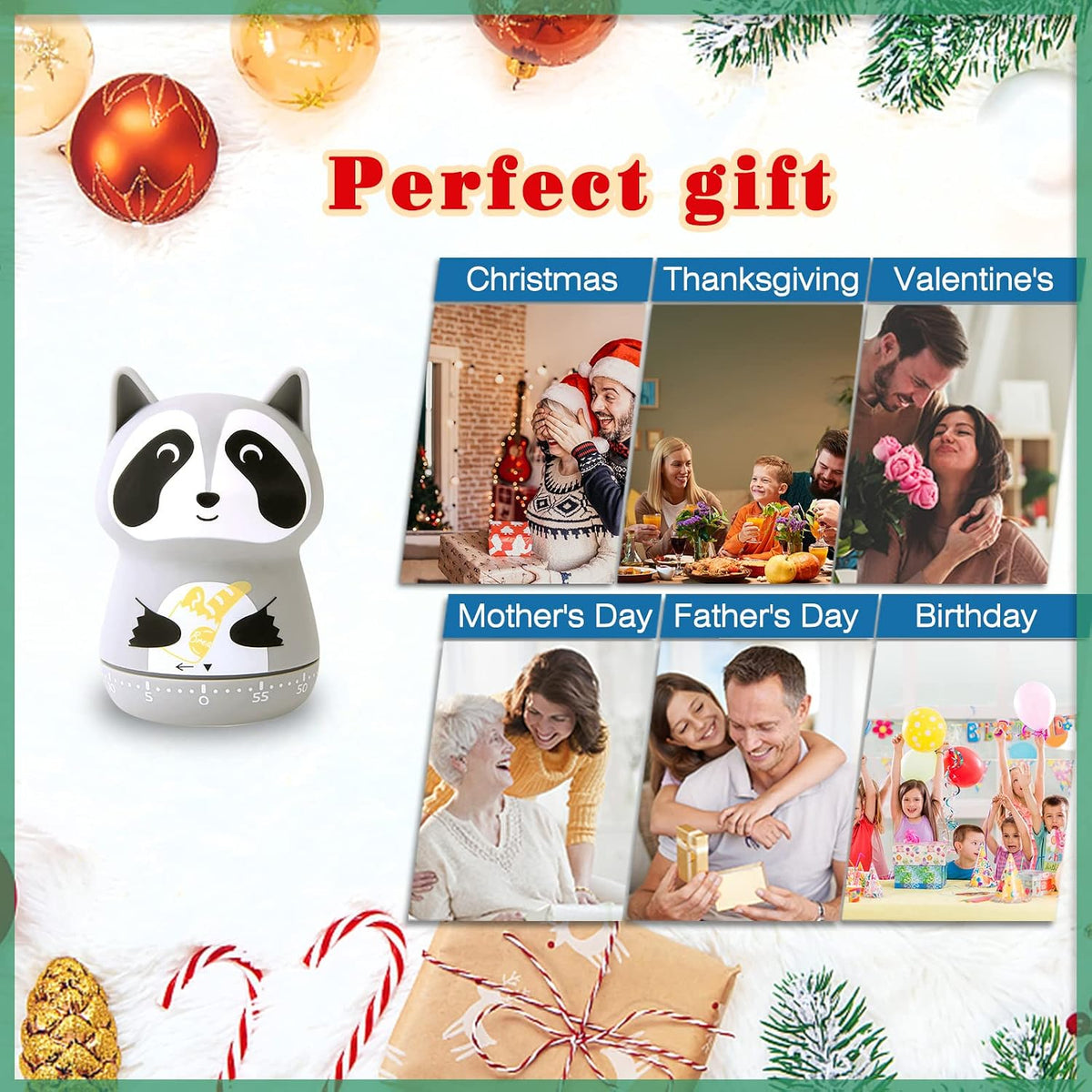ELE DEPI 2pcs Cute Kitchen Timer for Kids,Mechanical Egg Timer for Cooking.