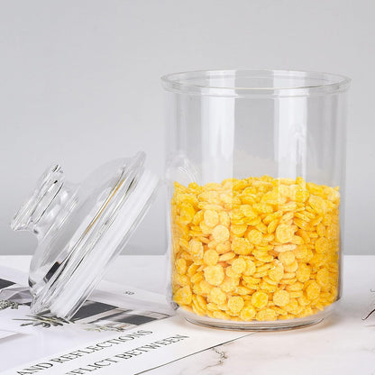 64 oz Reinforced Large Acrylic Canister with Locking Clamp, Airtight Flip Jar | Food Storage Container for Flour, Sugar, Coffee, Candy, Cookie etc