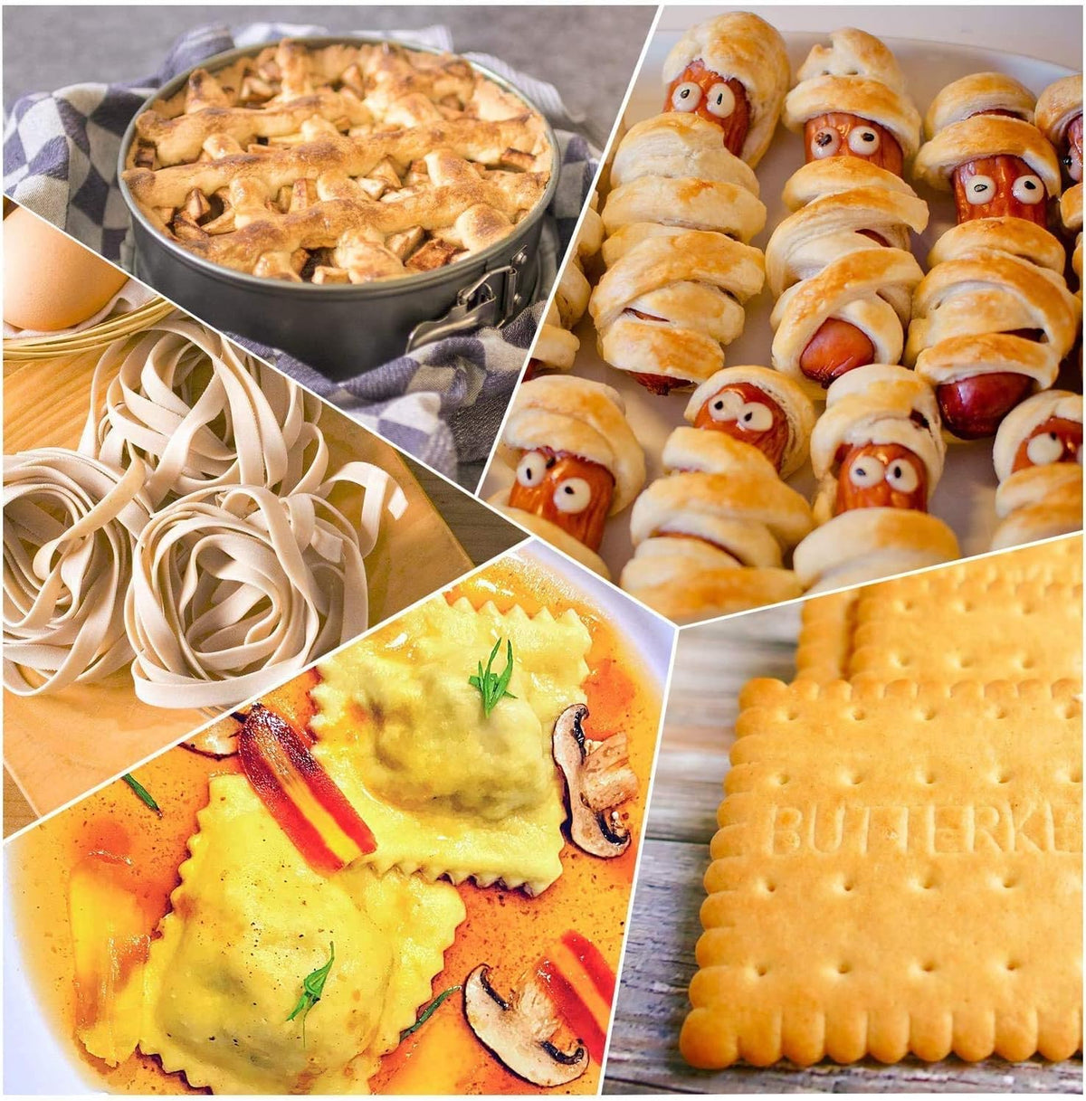 Pastry Dough Lattice Cutter Wheel Roller Fondant Ribbon Cutter with 4 Different Gears Embosser Set Household Time-Saver Baking Pastry Tools for Dough Cookie Pie Pizza Bread Pastry