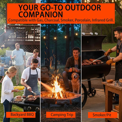 3 Pack Grill Brush for Outdoor Grill Set,Cleaning Kit Tools Heavy Duty Stainless Steel Scraper Scrubber Hand Crank Air Blower Fan Gas Charcoal Smoker Grates Camping BBQ Accessories
