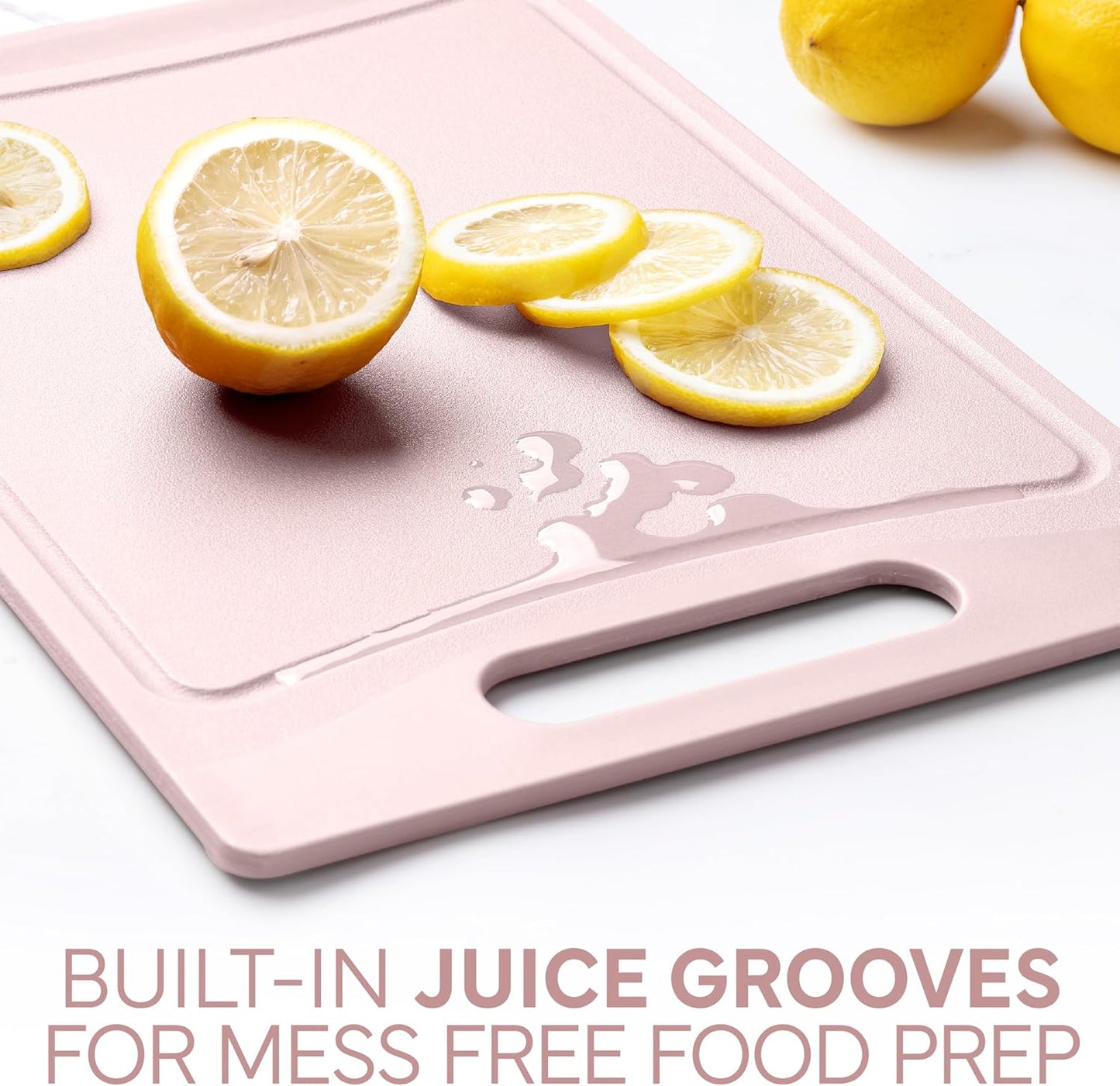 COOK WITH COLOR Non-Slip Cutting Board Set – Kitchen Essentials with Easy Grip Handle for Meat, Veggies, and Fruits, 3 Cutting Boards, Speckled White