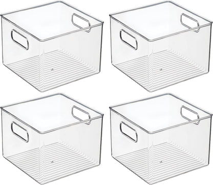 iDesign Pantry Storage Bin with Handles for Kitchen Cabinets or Fridge - Clear - Made in USA