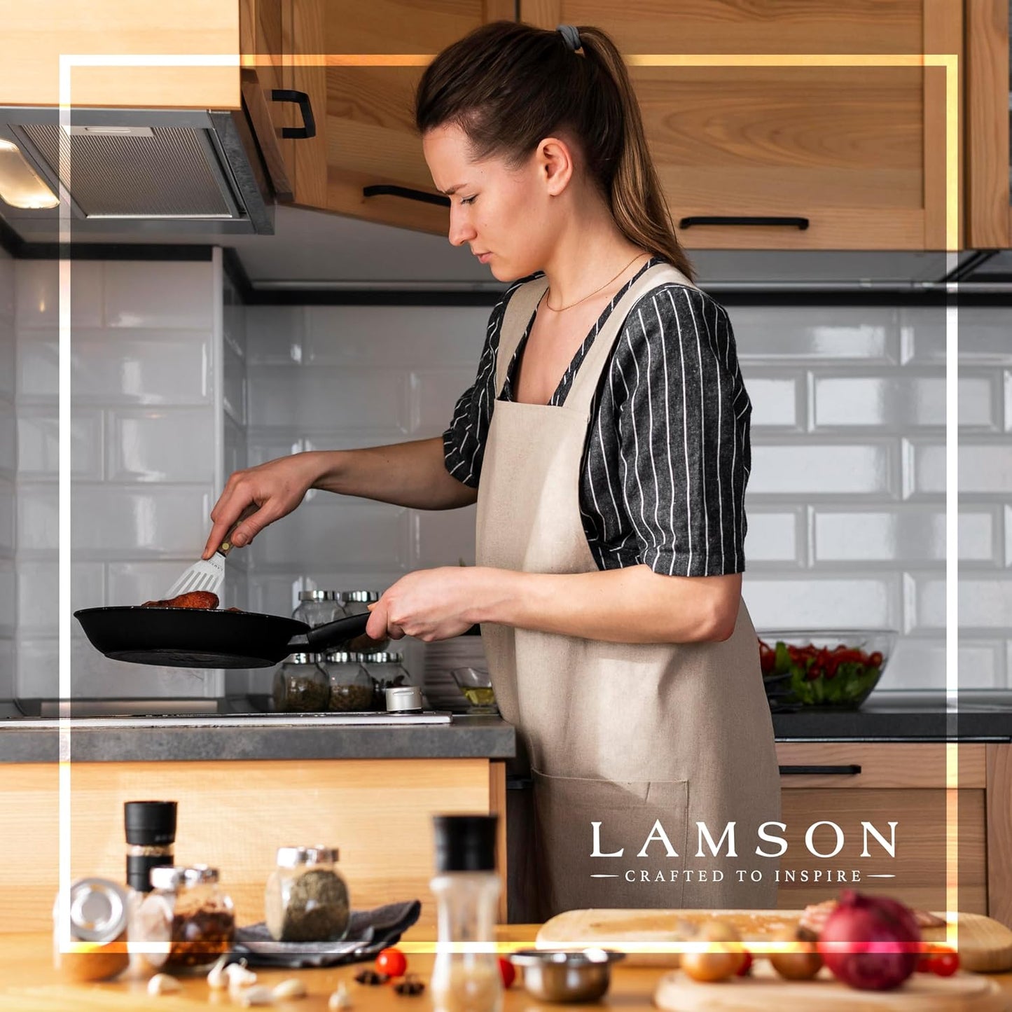 Lamson Fish Spatula, Slotted Metal Turner, 3 x 6 In, Right Hand | Ultra Durable composite handle, dishwasher safe; flexible stainless blade; a dedicated left-handed model is available