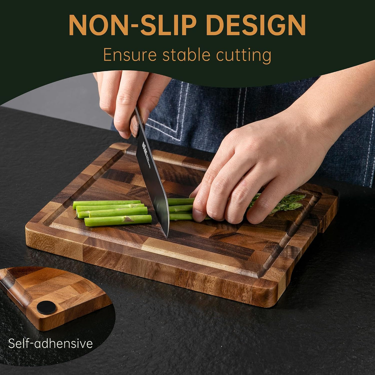 THETCHRY Teak Wood Cutting Board Set of 3 Wooden Cutting Boards for Kitchen | Premium Teak Wood • FSC Certified • Deep Juice Groove • Built-In Handles • Non-Slip Feet • 3 Practical Sizes • Gift-Ready Box