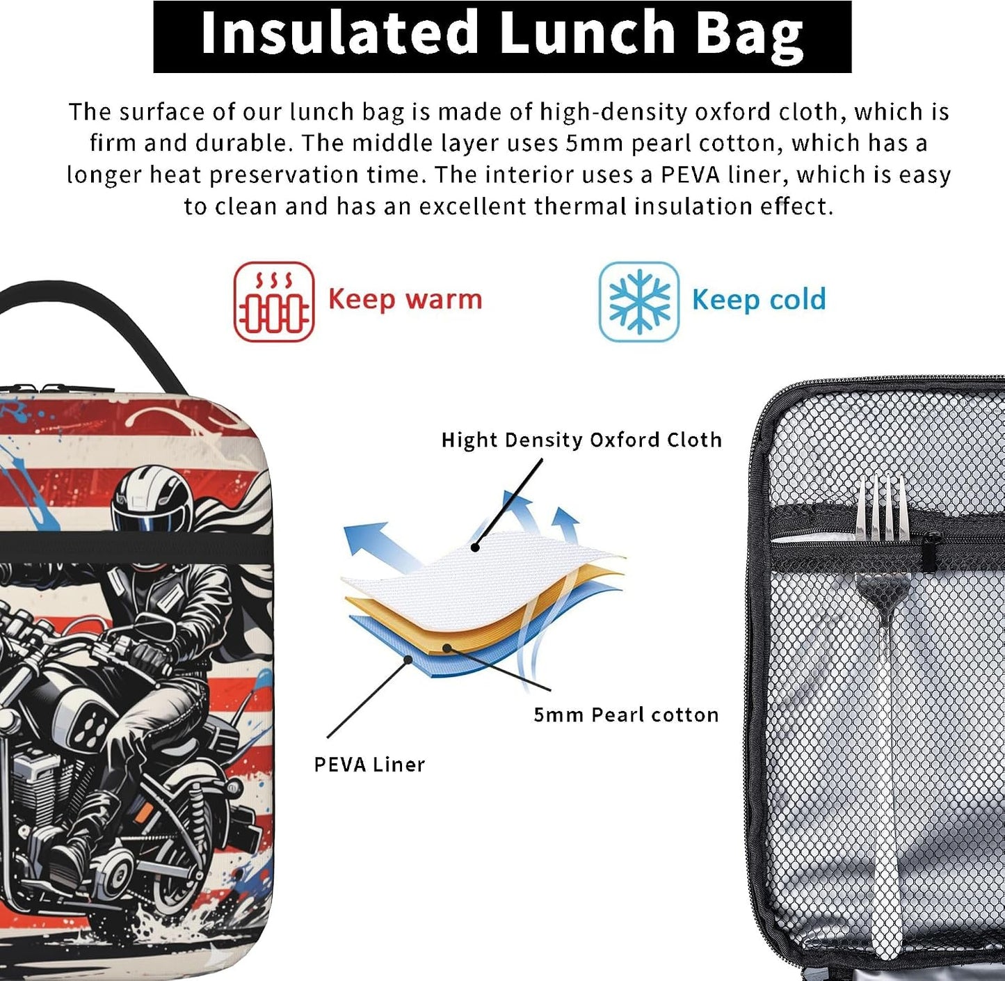 Dinosaur Volcano Insulated Lunch Bag for Women & Men, Reusable Leak-Proof Lunch Box with Cooler Compartment, Lunch Tote for Adults Work Travel Picnic Durable & Washable
