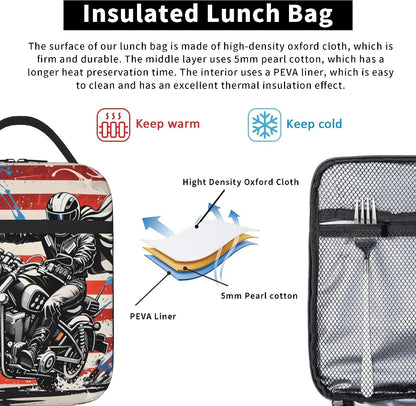 Dinosaur Volcano Insulated Lunch Bag for Women & Men, Reusable Leak-Proof Lunch Box with Cooler Compartment, Lunch Tote for Adults Work Travel Picnic Durable & Washable