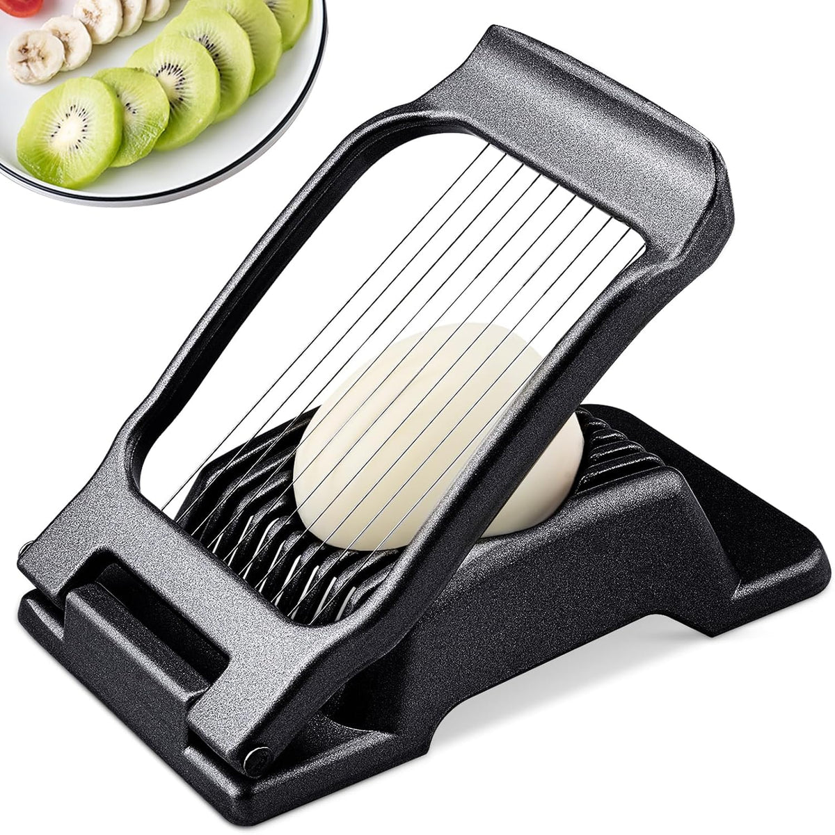 BIBURY Egg Slicer for Hard Boiled Eggs, Heavy Duty Aluminium Fruit Slicer