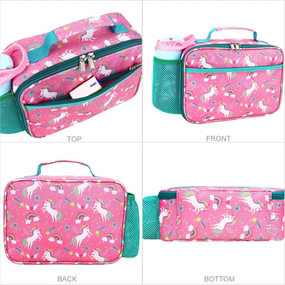 RHCPFOVR Kids Lunch Bag - Insulated Lunch Box for Boys Girls,Washable Lunch Bag and Reusable Toddler Leak-proof Lunchbox for School and Daycare - Colors A