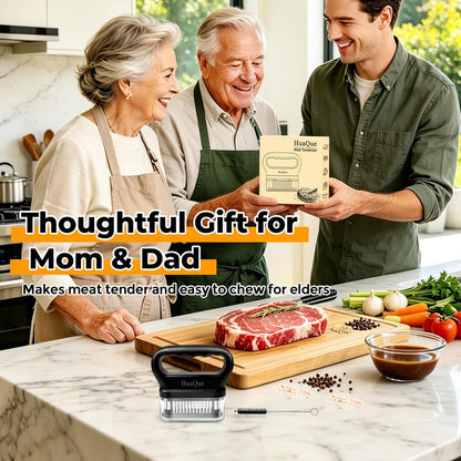 Meat Tenderizer, 48 Stainless Steel Needle Blade, Cleaning Brush and Safety Helmet, Used to Tenderize Steak, Chicken, Perfect for Family BBQs, Great Cooking Gift for Dad, Mom, Husband, Wife