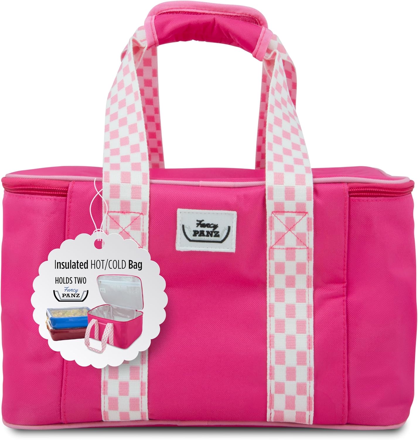 Fancy Panz Insulated Casserole Carrier Bag - Pink Thermal Food Transport Bag for Hot & Cold Dishes - Holds 2 Portable Insulated Bag for Potlucks, Parties, Tailgates & Entertaining