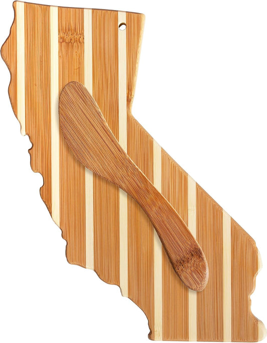 Totally Bamboo California Charcuterie Board with Spreader Knife Gift Set, 11-3/8" x 8-7/8"
