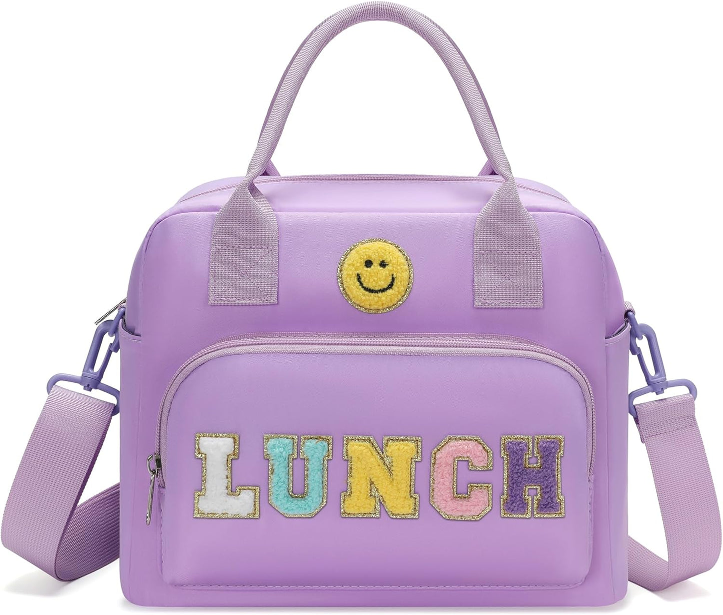 RLGPBON Insulated Lunch Bag Teen Girls, Preppy Lunch Box Large Insulated Lunch Bag Reusable Lunch Tote Bag, Preppy LunchBag for Girls School Travel Picnic