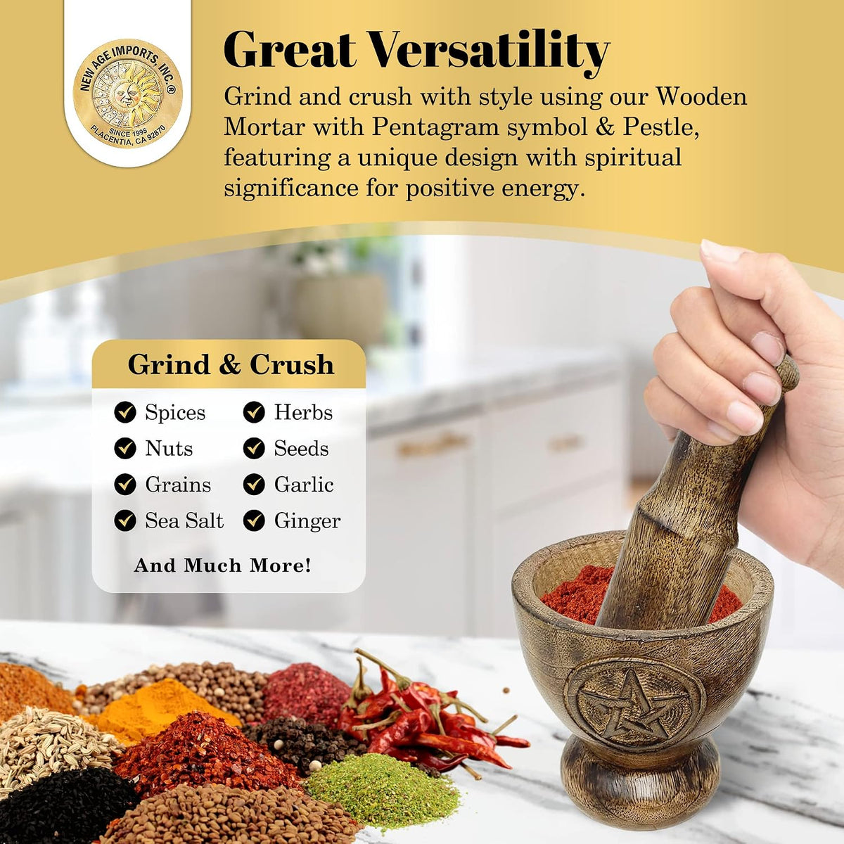 Cast Iron Cauldron Mortar and Pestle Set (MP3-Cauldron Mortar & Pestle)