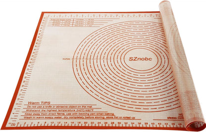 Non-slip Silicone Pastry Mat 36''By 24'' Nonstick Baking Mats Extra Large Counter Mat for Dough Rolling, Pastry, Pie Crust, Fondant, Cookies, Bread, Pasta, Pizza Mat