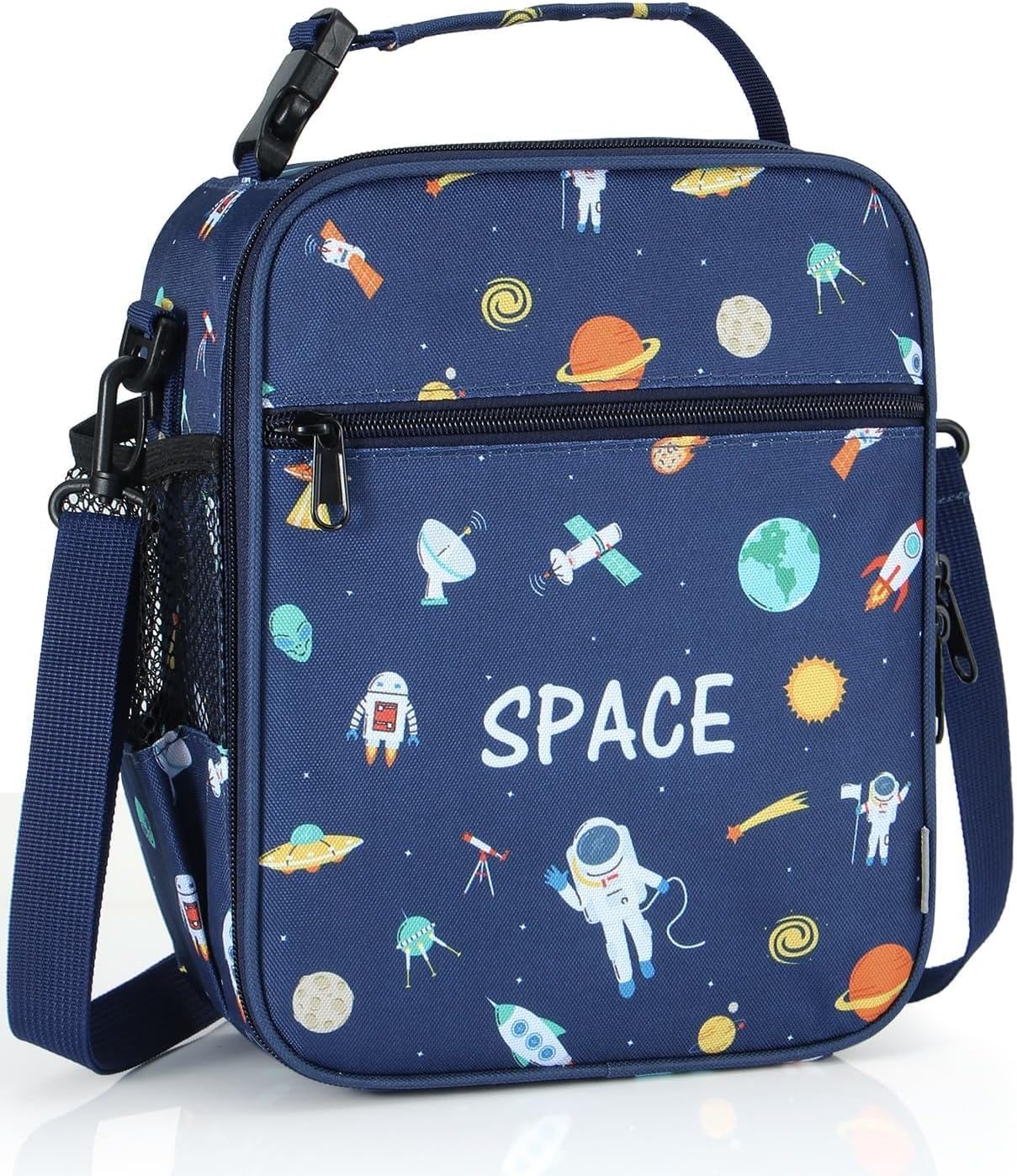 Kids Insulated Lunch Box Bag, Thermal Picnic Cool Bags with Adjustable Strap for Adults Children Women Men Boys Girls School Work (CAM-Blue)