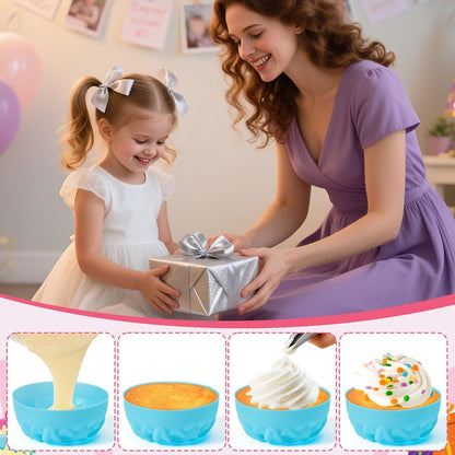 R HORSE 42Pcs Extra Large Silicone Molds, 3 x 1.2 inch Jumbo Cupcake Multi Flower Shapes Baking Cups Non-Stick Donut Wrapper Mold Muffin Liners Washable for Pan Oven Microwave Dishwasher