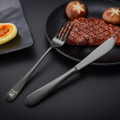 Boulder Bee | Travel Utensils Set | Reusable Camping Cutlery Set | Stainless Steel Flatware Set | Portable Silverware Set with Case | Includes Knife/Fork/Spoon/Straw/Cleaning Cloth/Case (Purple)