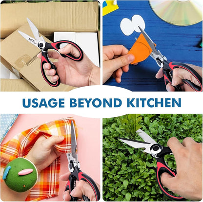 Magnificent Kitchen Scissors Heavy Duty - Multi-Purpose Kitchen Shears for Meat, Poultry, Food - Stainless Steel Cooking Scissors - Dishwasher Safe Culinary Shears